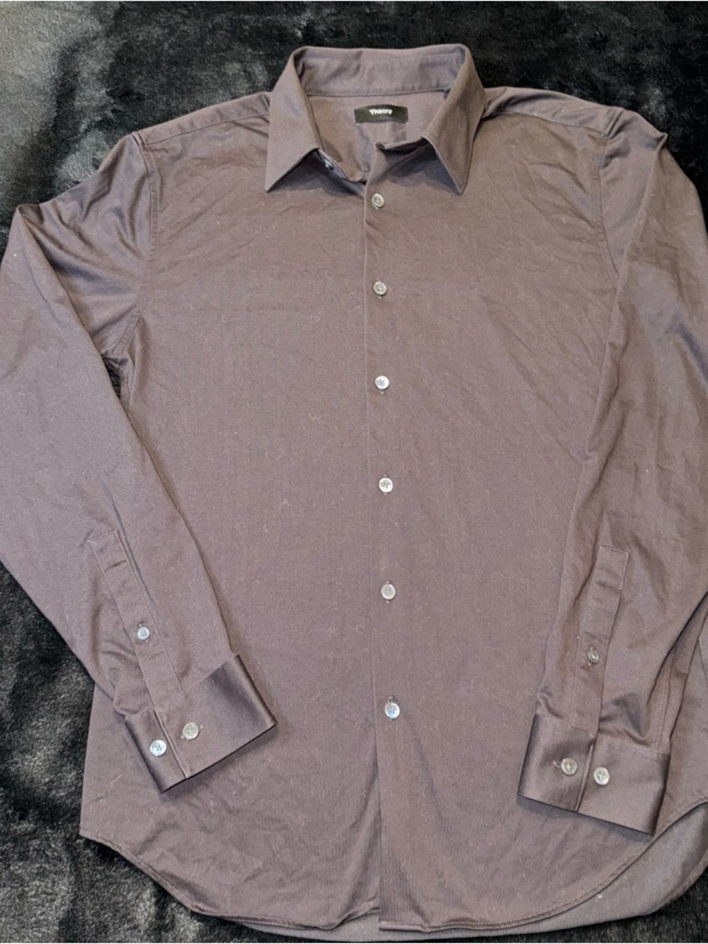 THEORY Men's DRESS SHIRT BROWN BUTTON DOWN SZ S‎ LONG SLEEVE COLLAR